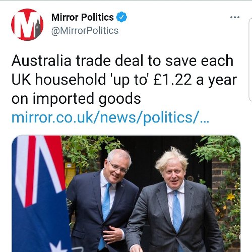 Boris Johnson’s Australia trade deal will save us ‘up to’ £1.22 a year each – only 5 responses you need