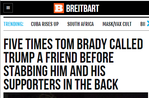 Rightwing fury at Tom Brady’s Donald Trump joke is a supremely satisfying read