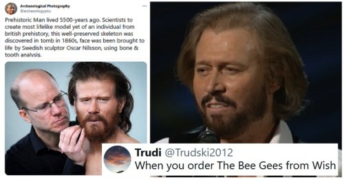 Our 12+ favourite funny reactions to this amazing reconstruction of a prehistoric man
