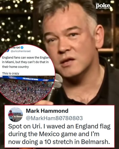 Someone said England fans can’t wave their flag in their own country, and the replies just won the World Cup of Sarcasm – 18 favourites