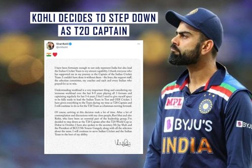 Virat Kohli Step Down as T20 Captain after T20 World Cup