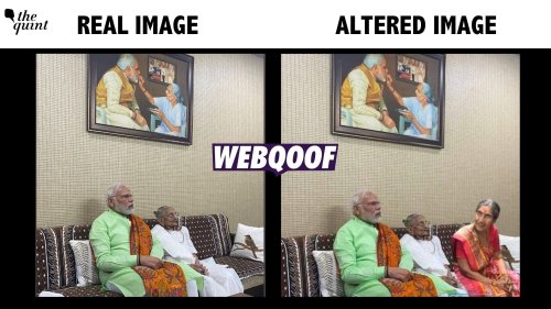 Fact-Check: This Photo of PM Modi With Estranged Wife Jashodaben is Edited