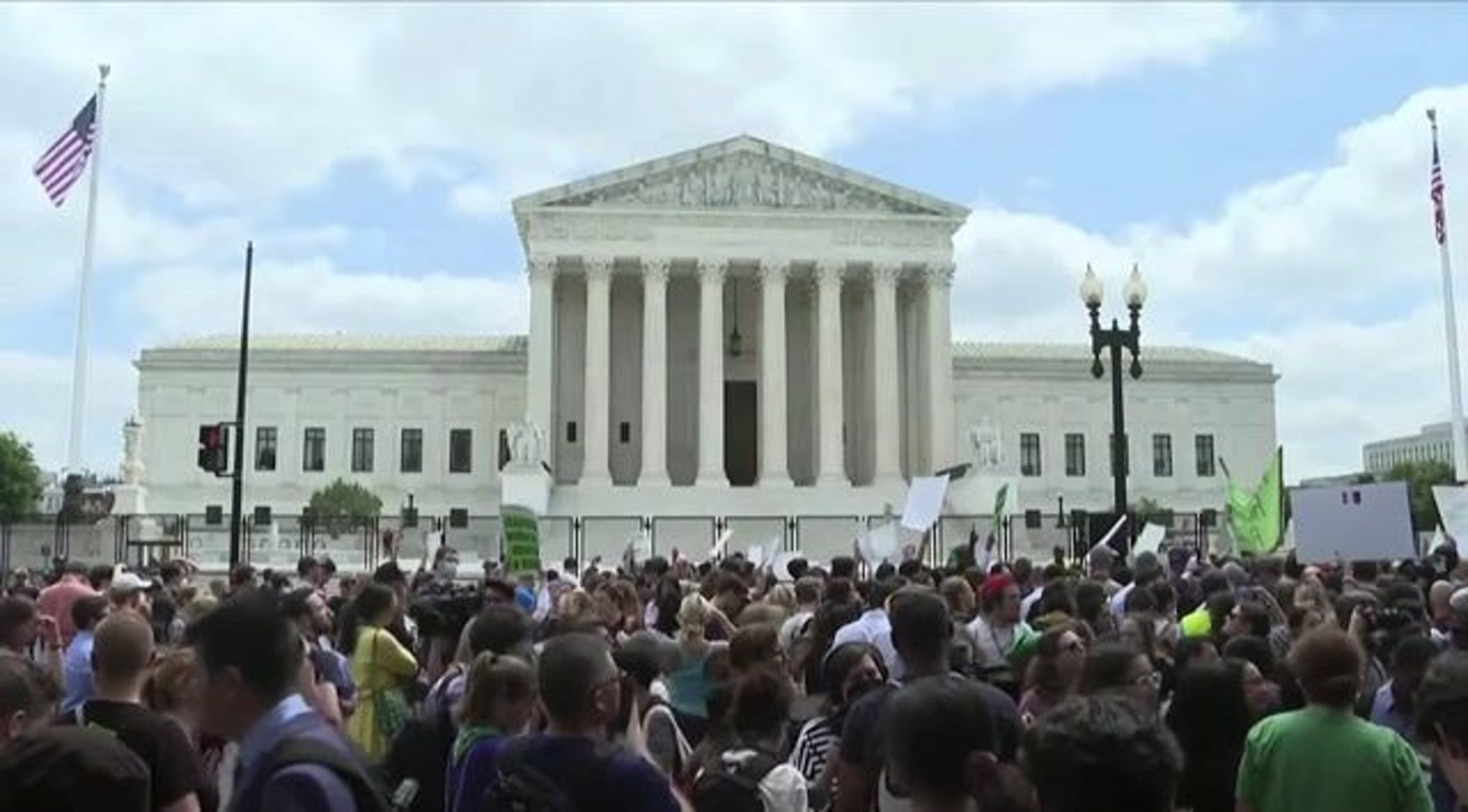 "My body, my choice" chants outside of the Supreme Court.