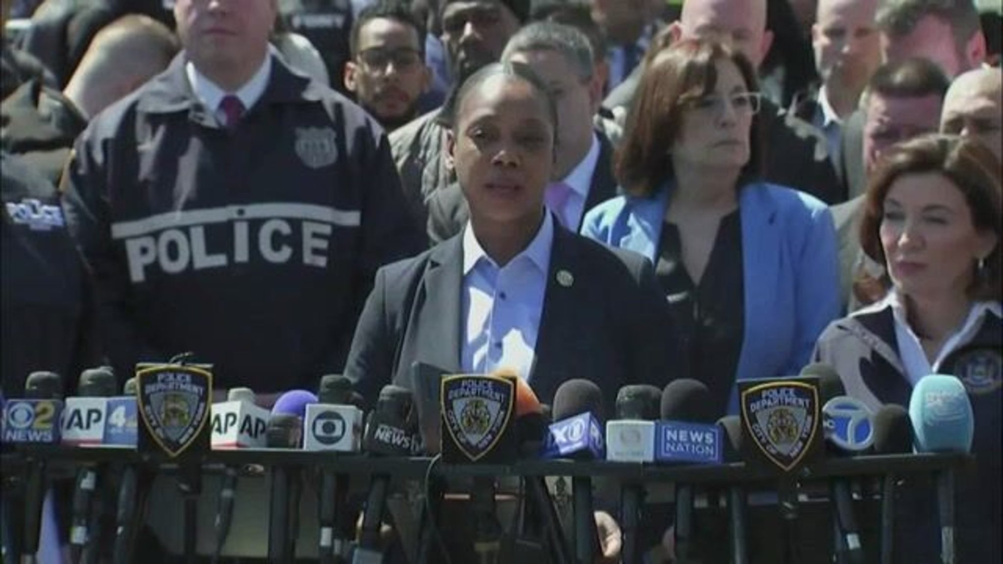 NYPD Commissioner Sewell details shooting at Brooklyn subway station & asks for the public’s help to locate the suspect.