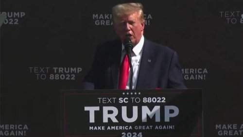 While touting his 2016 performance in SC, Donald Trump claims former GOP rival Jeb Bush “got us into the Middle East.”