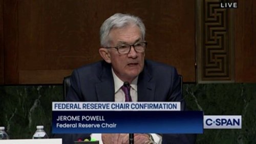 Sen. Elizabeth Warren (D-MA) tells Fed Chair Jerome Powell that she hopes the Fed will "step up" on climate change.