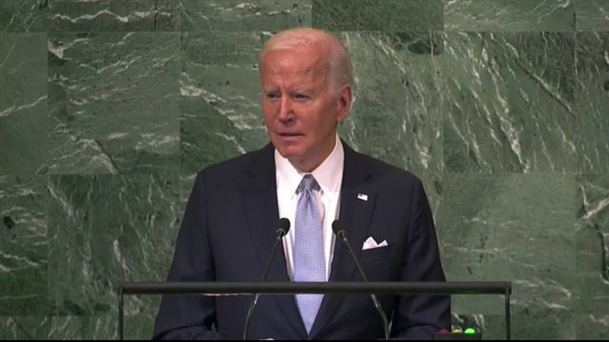 Biden at the UN General Assembly calls out Russian leader Vladimir Putin, who threatened the West on Wednesday.