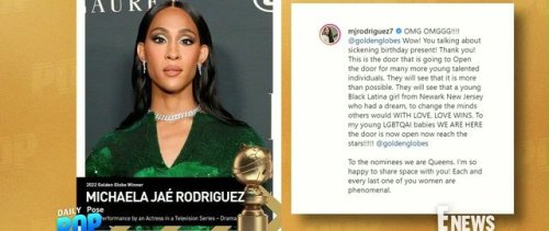 Pose star MJ Rodriguez made history last night as the first trans woman to win a Golden Globe.