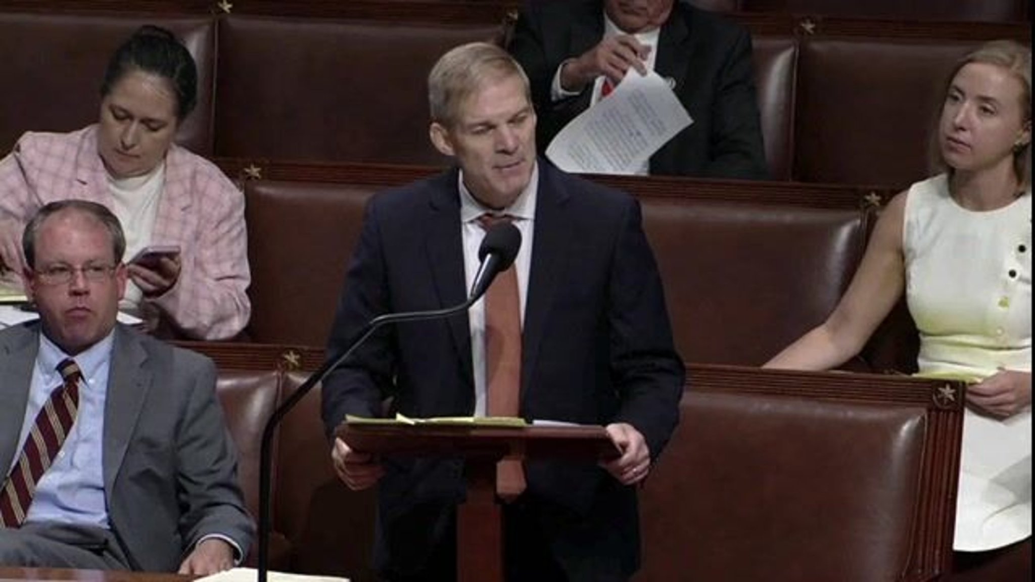 Rep. Jim Jordan (R-OH) met with cheers of “Amen” from House Republicans as he celebrates Roe v. Wade being overturned.