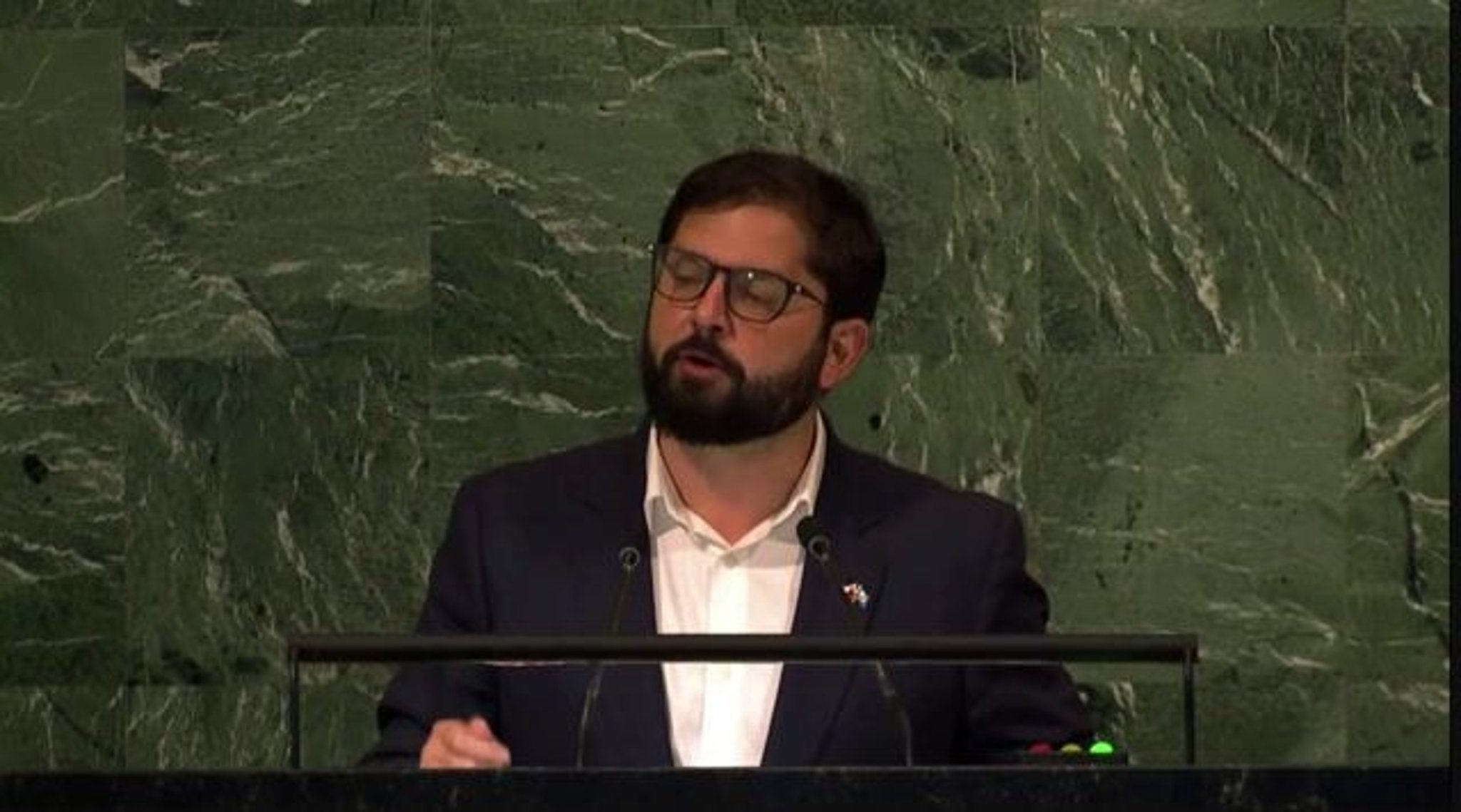 Chile President Gabriel Boric calls out larger countries for producing the majority of greenhouse gases in the world.