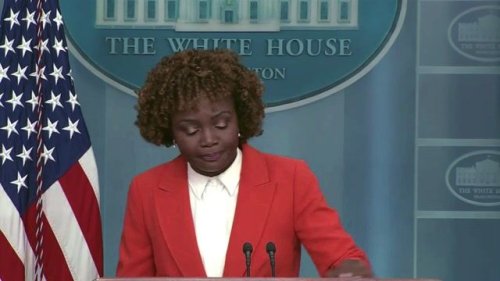 Press Sec. Karine Jean-Pierre reacts to Gov. Ron DeSantis (R-FL) intending to apply "Don't Say Gay" through high school.