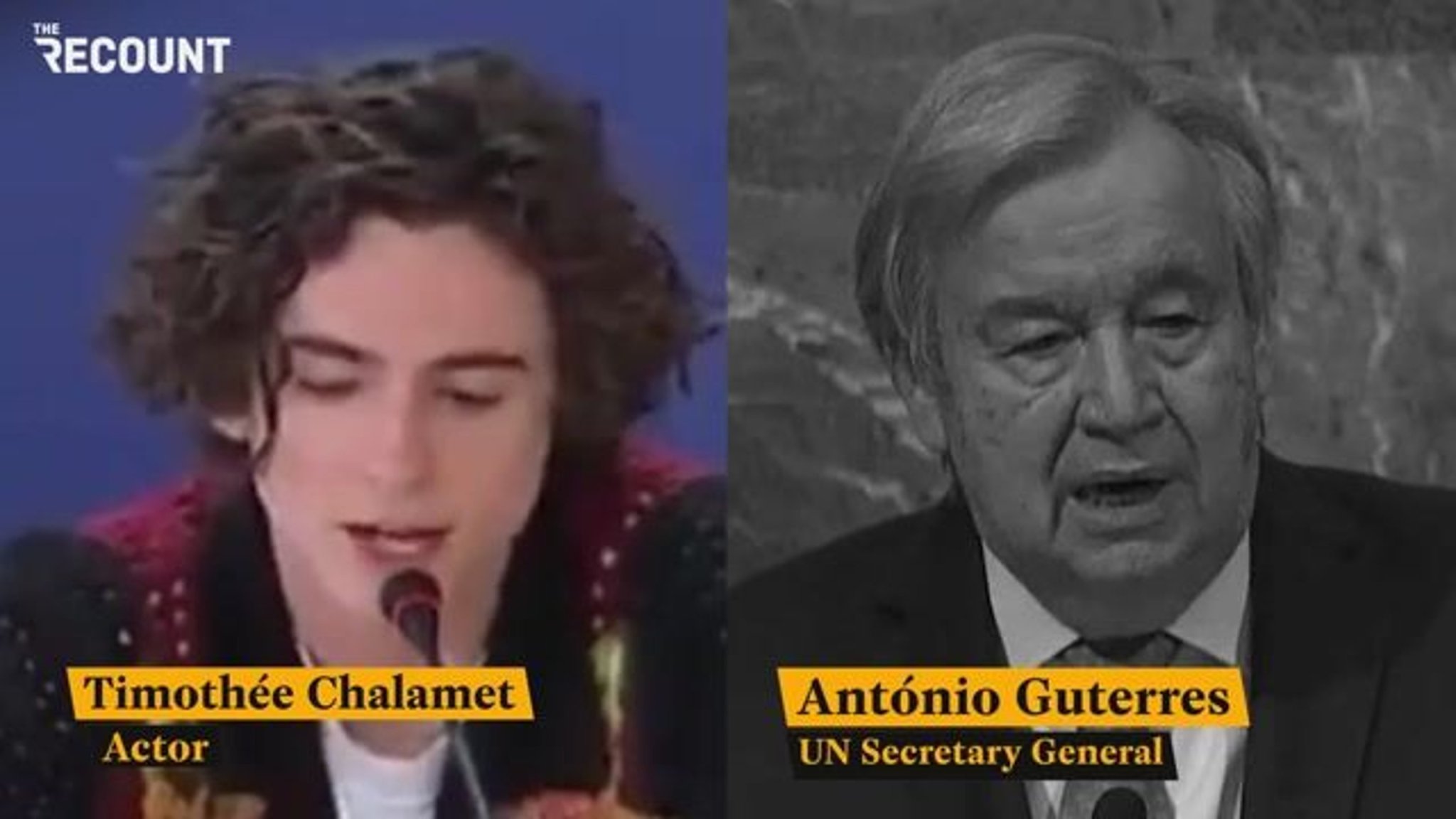 Timothée Chalamet vs. António Guterres: Who said it better?