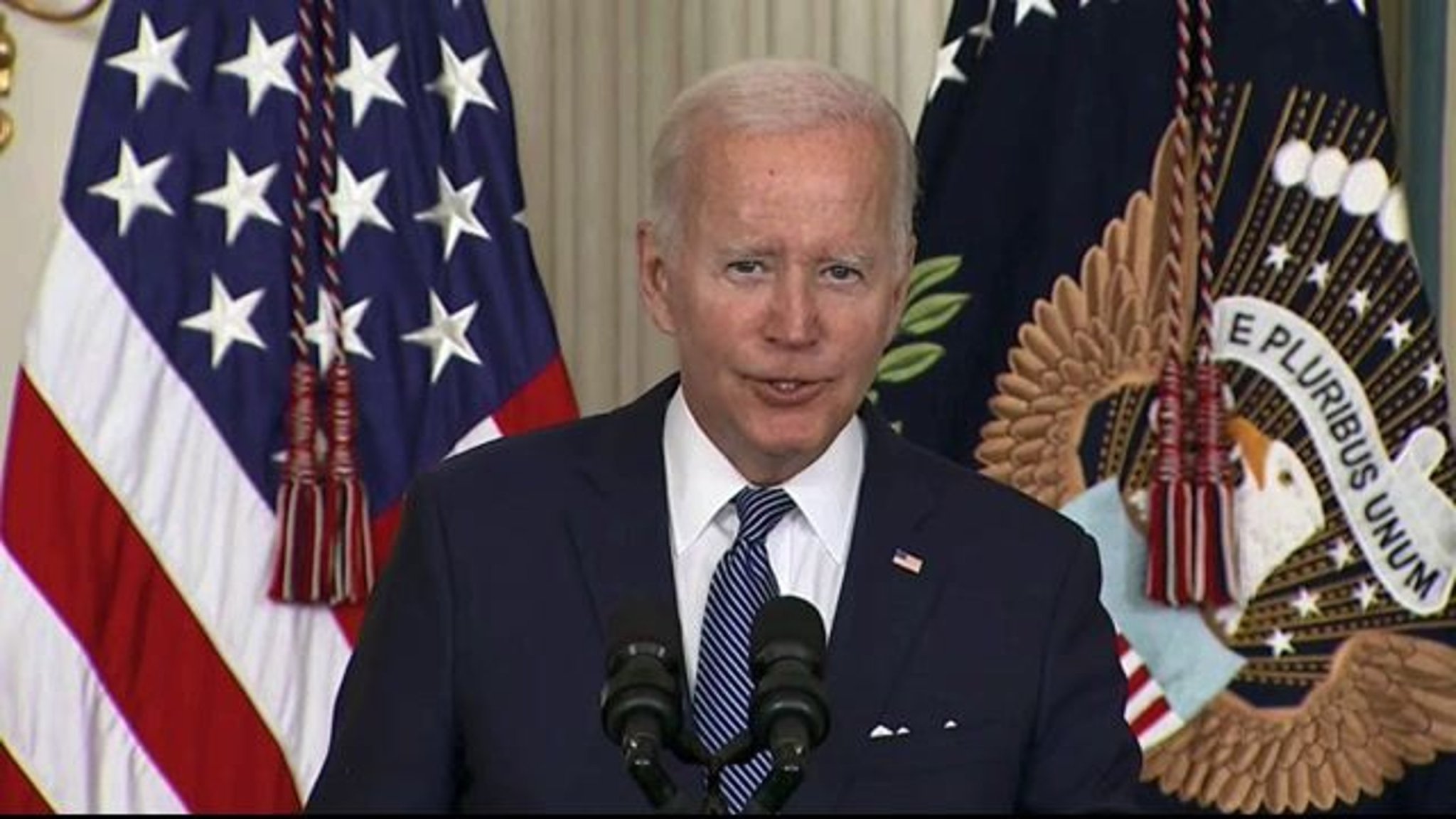 Biden jokes with Sen. Manchin (D-WV): "Joe had an operation on his shoulder ... It wasn’t because of anything we did.”