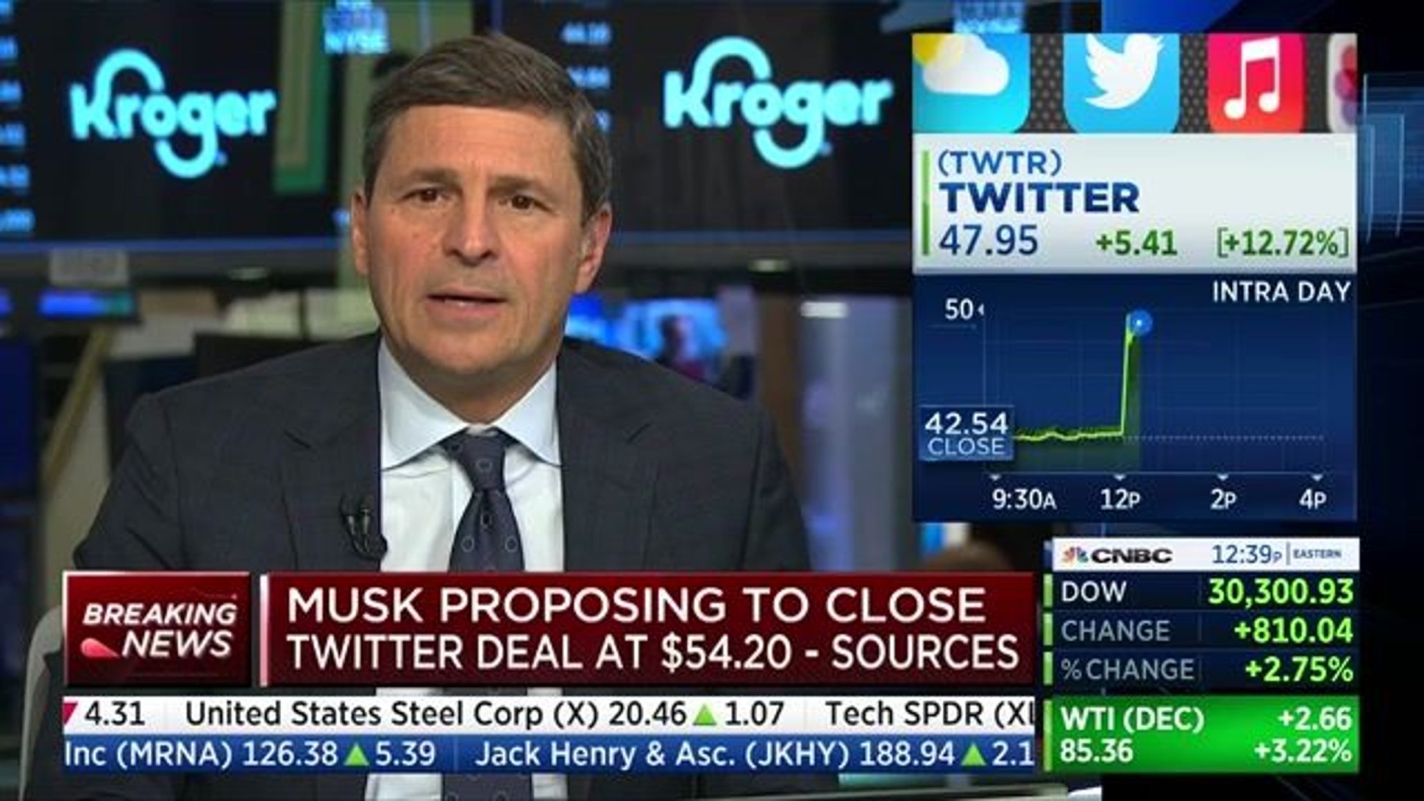 CNBC's David Faber says Elon Musk, following a letter of intention to buy Twitter, may own Twitter by Friday or Monday.