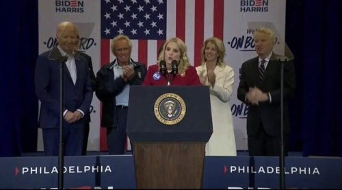 Kerry Kennedy, sister of RFK Jr. at Biden endorsement: “Only two candidates with any chance of winning the presidency.”