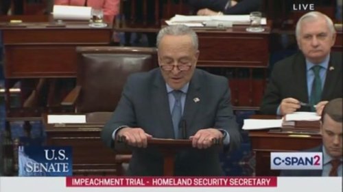 Schumer lays out proposed rules for a speedy impeachment trial against DHS Sec. Alejandro Mayorkas.