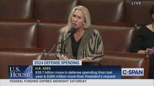 House adopted by voice vote an amendment from GOP Rep. MTG that would reduce Defense Secretary Austin’s salary to $1.