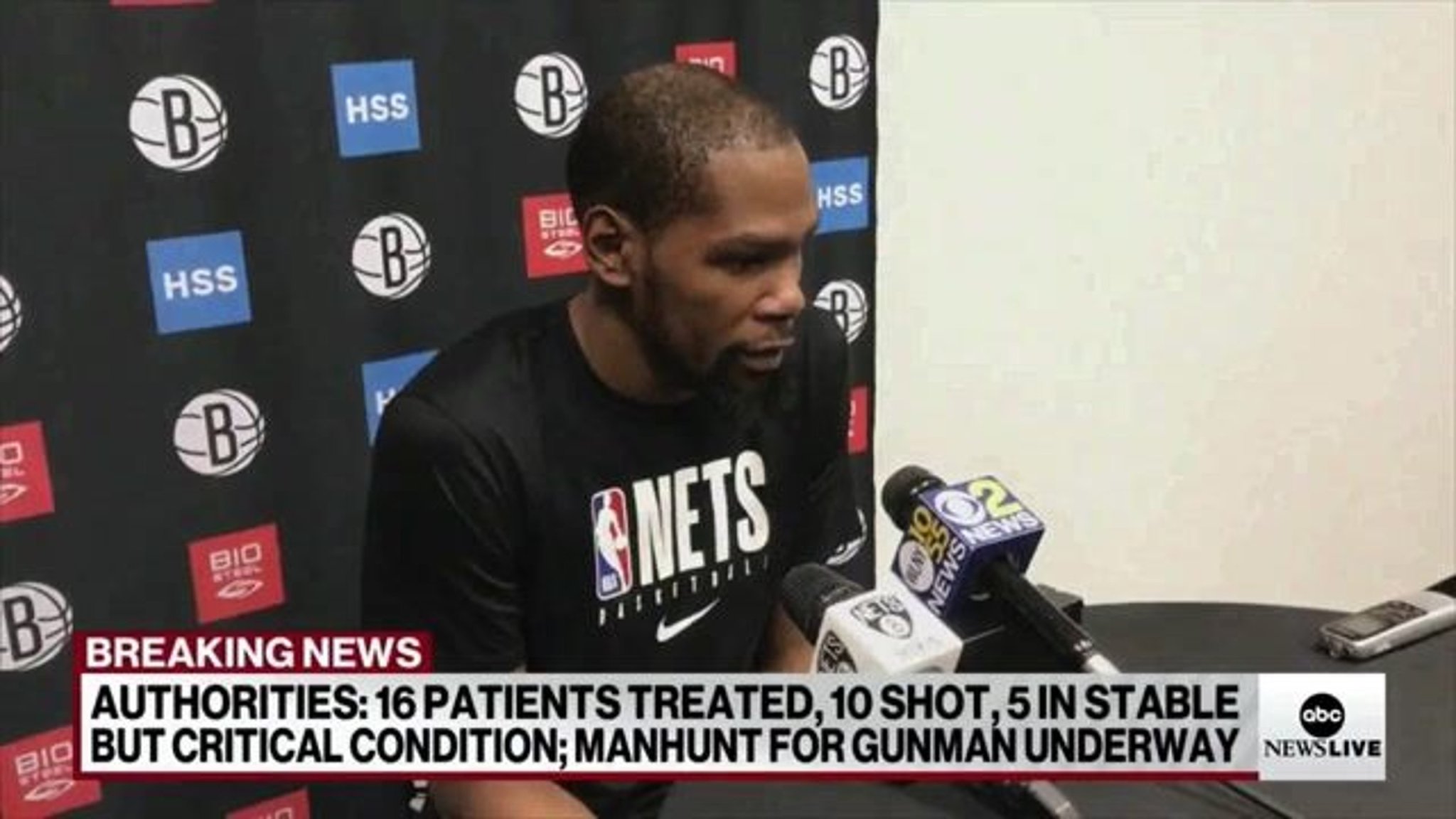 Brooklyn Nets player Kevin Durant responds to Tuesday's attacks in NYC: "You hope and pray for the best for everybody."