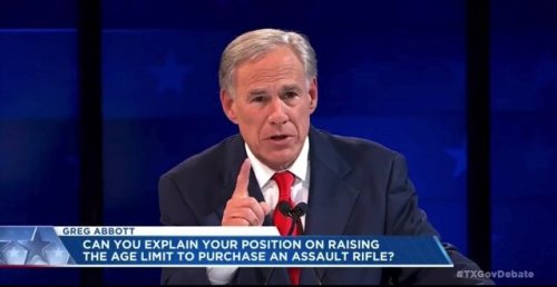 Gov. Greg Abbott (R-TX) defends not backing raising the age to buy a gun from 18 to 21 in Texas due to legal reasons.