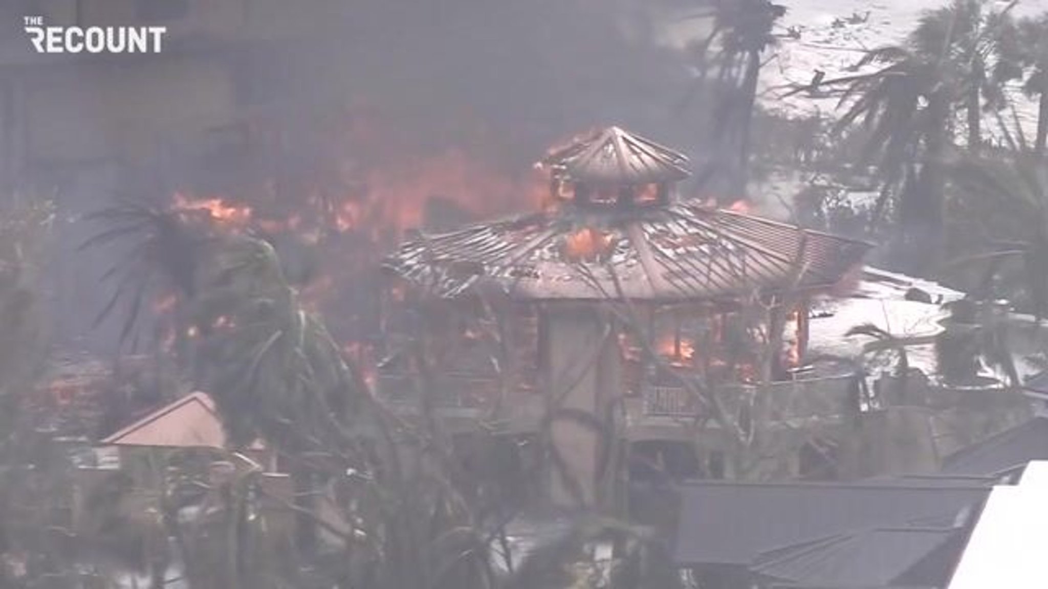Beachside property in Florida is on fire in the aftermath of Hurricane Ian making landfall.
