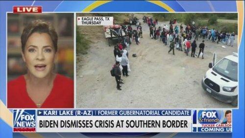 Kari Lake calls President Biden "disgusting" for saying there are more important issues than the Southern border.