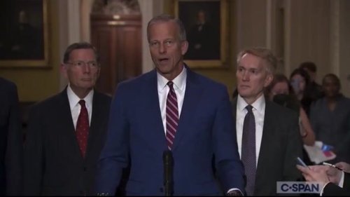 "There will be plenty of scrutiny": Sen. Maj. Leader Thune on Trump's plan to accept a $400 million Qatari luxury jet.