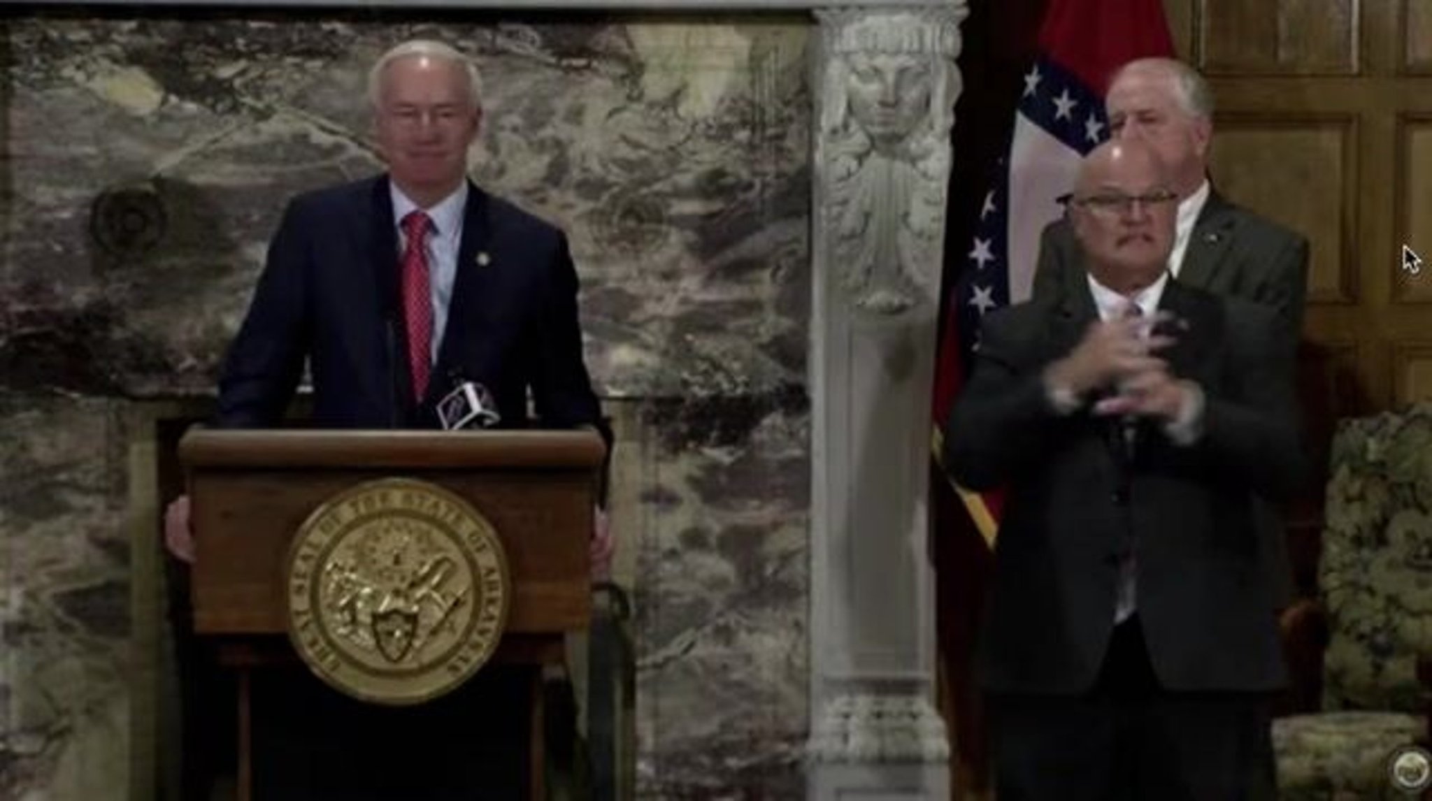 Arkansas governor Asa Hutchinson says the officers in the Crawford County violent arrest are suspended with pay.