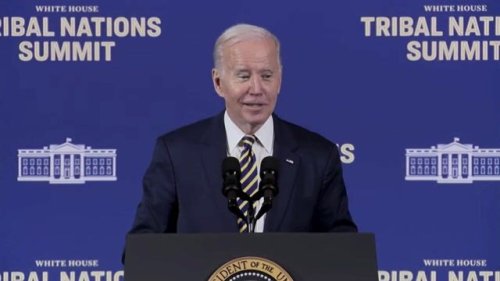 President Biden responds to a crowd member shouting, “Four more years!”: “I don’t know about that.”