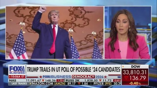 Fox Business' Lauren Simonetti says Trump is being "slaughtered" by Gov. Ron DeSantis (R-FL) in a 2024 poll.