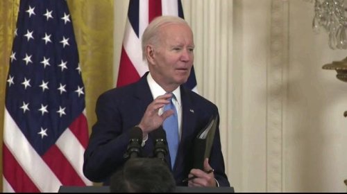 President Biden responds to congressional Republicans accusing him of bribery, calling it a “bunch of malarkey.”