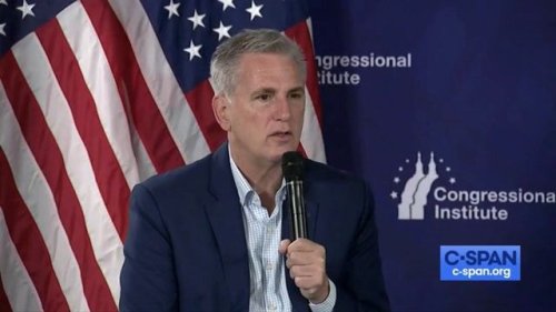 House Speaker Kevin McCarthy asked about Trump's potential arrest: “Remember when the DNC and Hillary Clinton …”