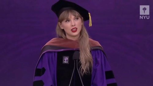 Taylor Swift gives advice to NYU grads: "Learn to live alongside cringe ... You can't avoid it ..."