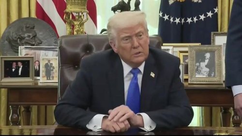 “That’s what the law says”: Trump, when asked if he has power to “round up” people without showing evidence to a court.