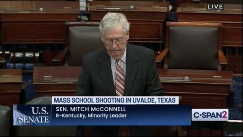 Sen. Min. Leader McConnell says the mass shooting at Robb Elementary School in Uvalde, Texas is “literally sickening.”
