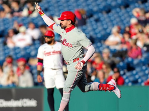 Schwarber ties Judge for HR lead as Phillies shut out Guardians