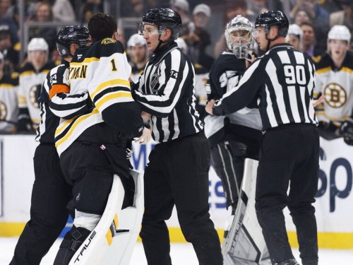 Swayman explains attempted fight: Kuemper 'touched one of my guys'