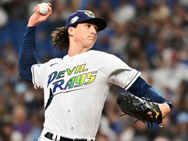 Tyler Glasnow leaves early, Rays fall to Braves as slide continues