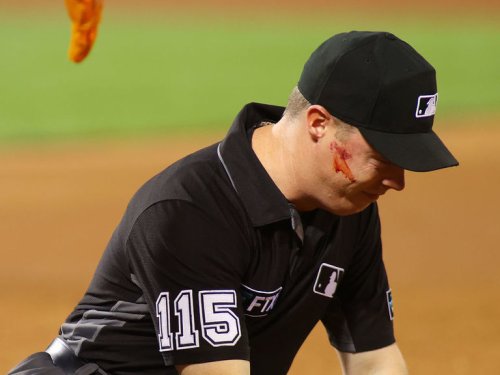 watch cardinals sosa nails umpire in face with wild throw flipboard