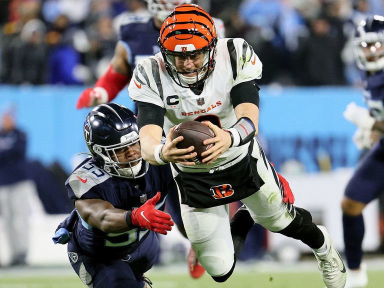 Bengals overcome 9 Titans sacks to reach AFC title game