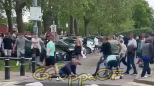 Shocking Moment Thug Knocks Out Man As Football Fans Brawl Outside Stadium Flipboard