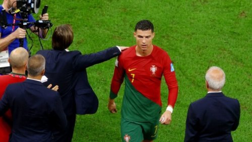 Ronaldo walks down tunnel as Portugal team-mates stay on pitch to celebrate