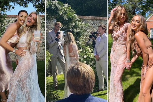 Peter Crouch officiates pal's star-studded wedding as wife Abbey parties alongside Rochelle Humes and Jess Wright