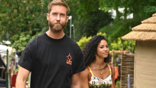 Newly single Calvin Harris cuddles up to Vick Hope at Chelsea Flower Show