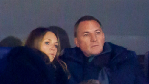Brendan Rodgers rubs shoulders with Phillipe Clement as they take in same game