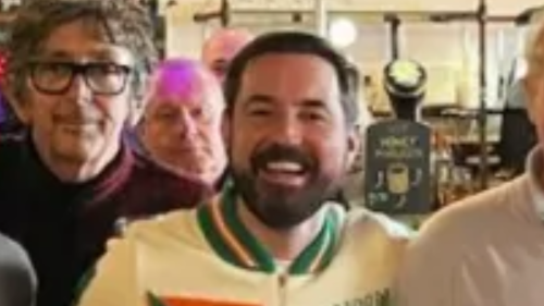 Martin Compston spotted with famous pals as they watch Rangers v Celtic clash