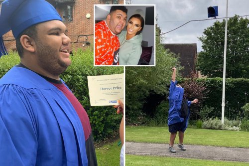 Katie Price calls son Harvey, 19, a 'massive credit to me' as he graduates from school and heads off to college