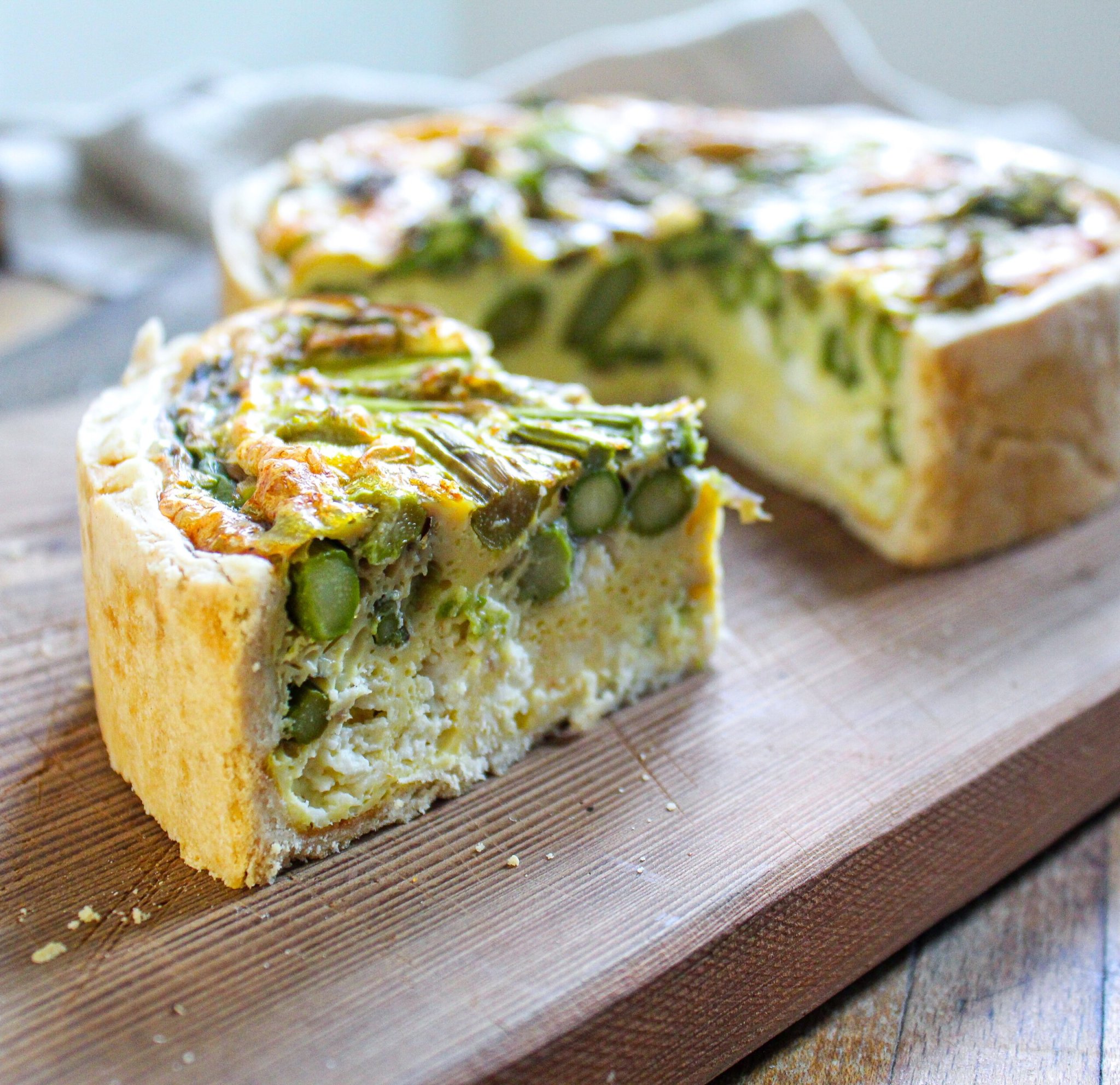 Asparagus Quiche with Goat Cheese Crumbles