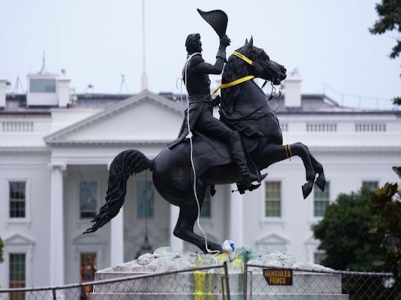 Protestors Try to Tear Down Andrew Jackson Statue at White House