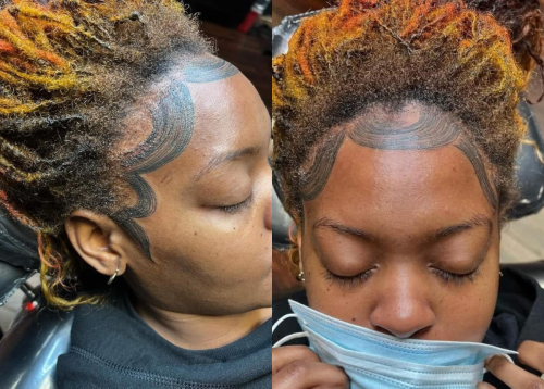 Edging on crazy? Woman tattoos permanent edges on her forehead!