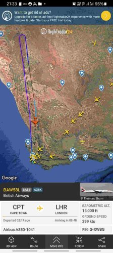 Drama at Cape Town airport as British Airways flight forced to turn around